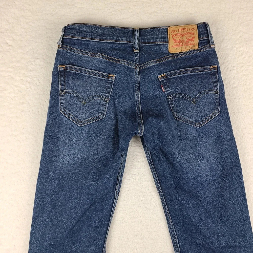 Levi's 511 Jeans Mens 28x30‎ Blue Slim Fit Dark Wash Denim